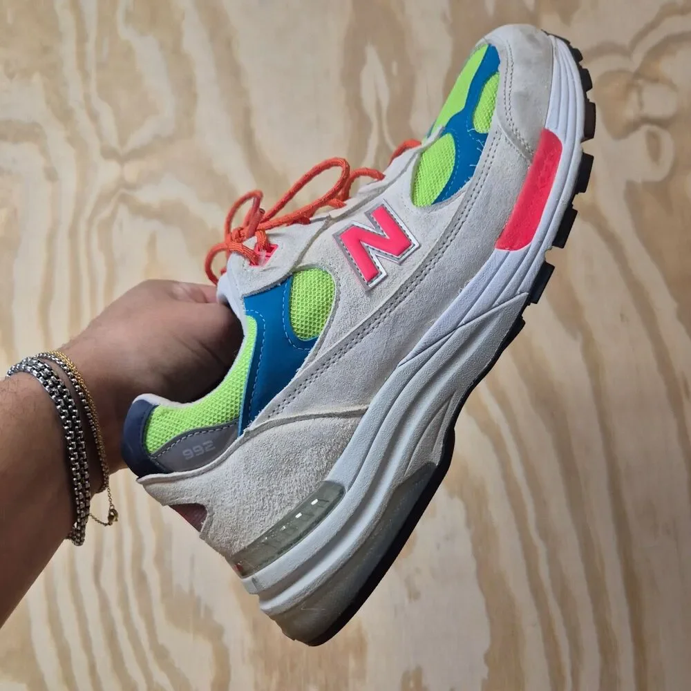 New Balance 992 Made in USA White Neon M992DA Men's 11 D Sneakers